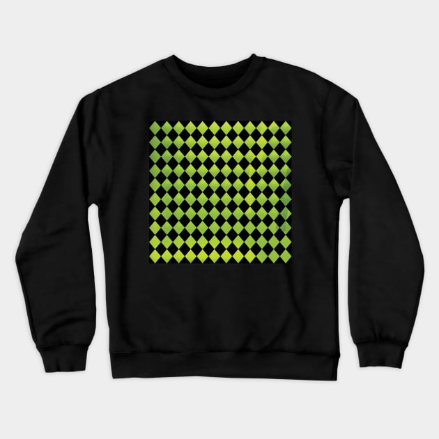 Simple Green And Black Modern Pattern Water Color Crewneck Sweatshirt by ArticArtac